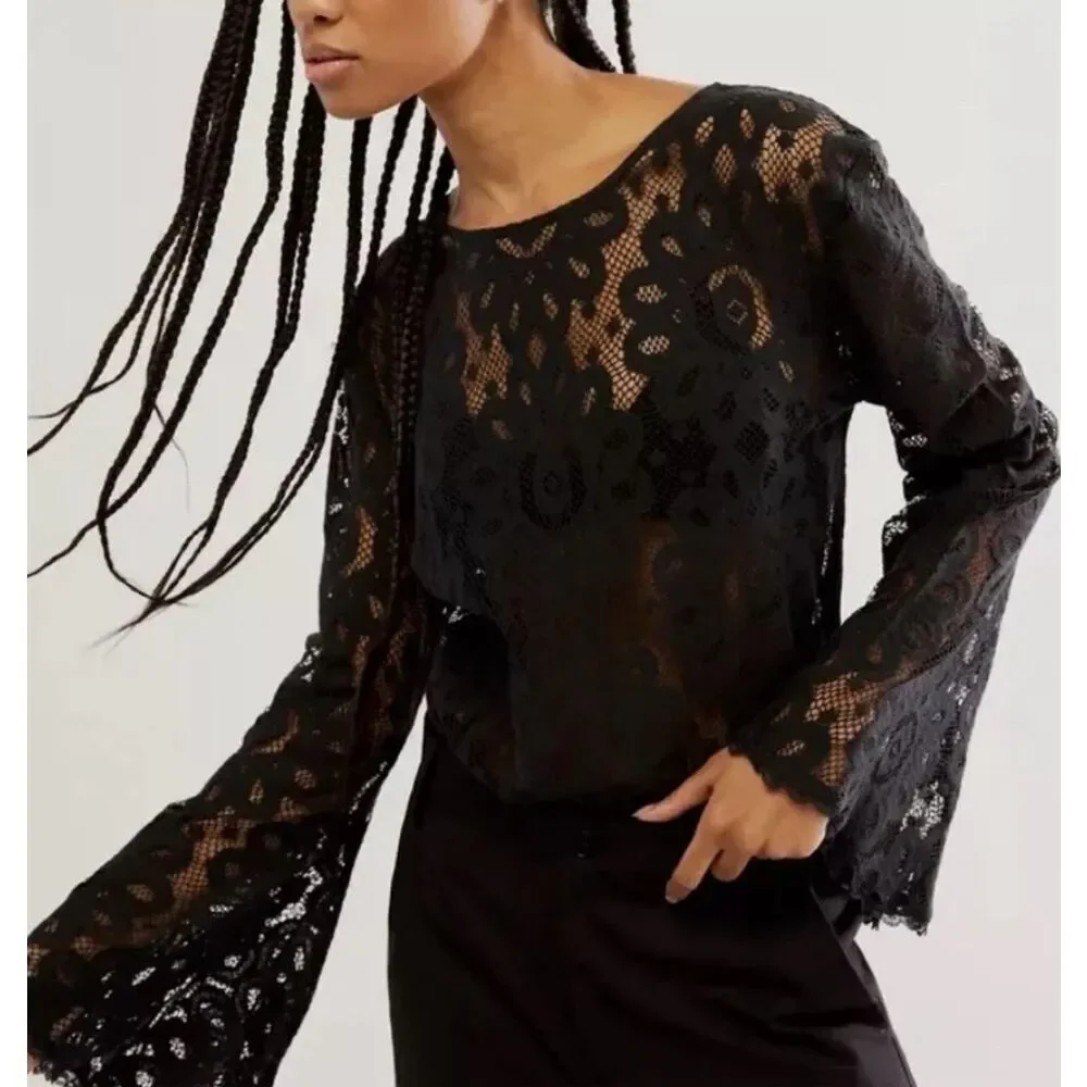 Free People Better With Time Bodysuit Black Size XS NWT